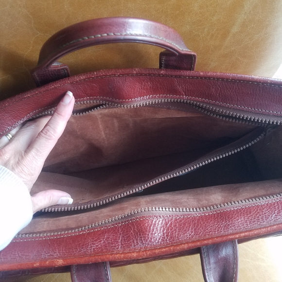 Jack Georges vintage leather messenger briefcase crossbody shoulder laptop bag - Picture 11 of 16